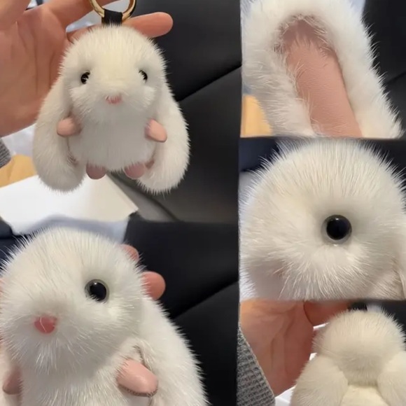 Plush bunny bag charm. - Picture 4 of 8